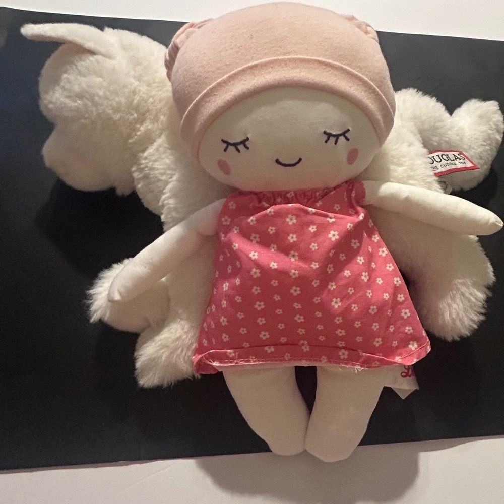 Douglas White Plush Cat and Linzy Toys Soft Rag Doll 2 Piece Set Pink White - Picture 5 of 6